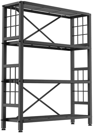 GIOTORENT 4-Wire Heavy-Duty Shelf, Standing Storage Shelves, Metal Shelving Unit Pantry Rack, 1200LB Load Capacity, for 
