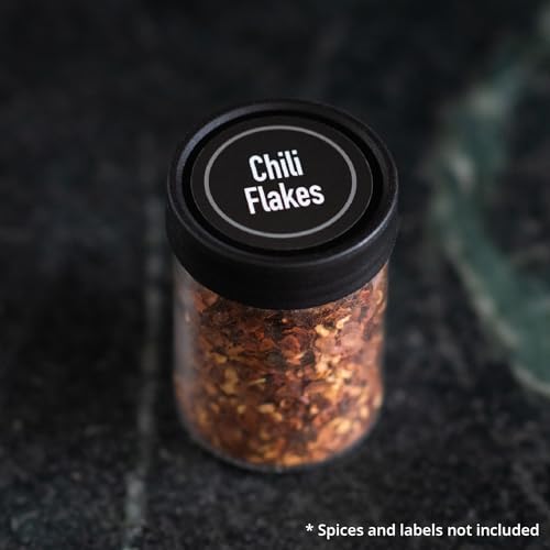 AllSpice 3” Glass Spice Jars 3 fluid ounces- 6 Pack
