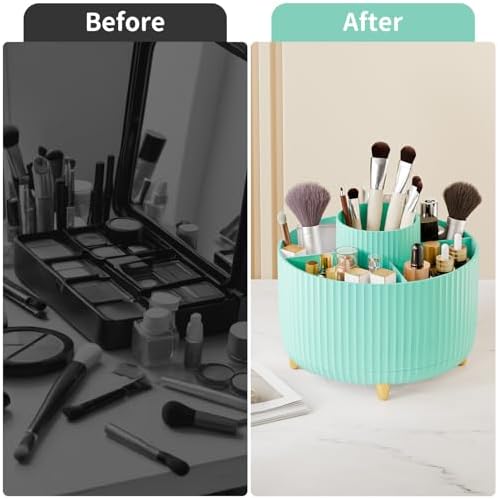 fanado 360° Rotate Makeup Brush Holder Organizer, Makeup Organizers Countertop, Makeup organization and Skincare Storage