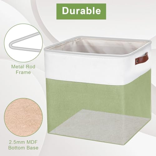 Bagnizer 13x13 Cube Storage Bins, Collapsible Fabric Storage Box, 4 Pack Closet Baskets with Handles for Organizing, She