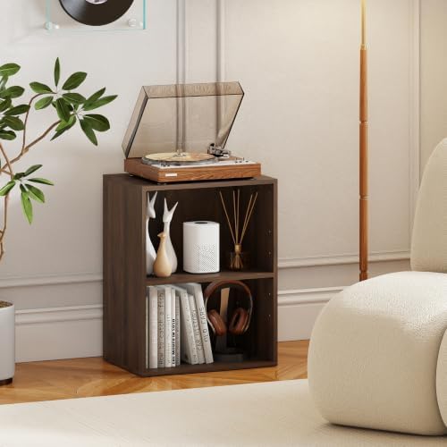 Tangkula 2-Cube Bookcase, Floor Standing Open Bookshelf, 5-Position Adjustable Shelf, Modern Display Shelf, Anti-Topplin