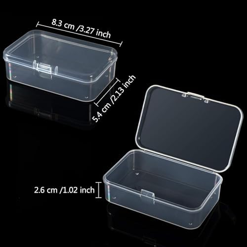 Jetec 30 Pieces Small Clear Plastic Storage Box, 3.3 x 2.1 x 1 Inch