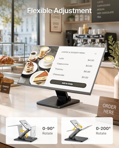 monTEK Low Profile Monitor Stand, Foldable 75/100VESA, 17-27 Inch, Portable