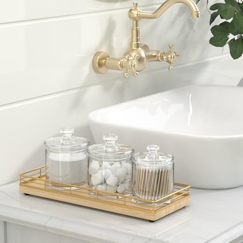 Wooden Decorative Tray, Oak 11.2" L Kitchen Countertop Soap Sponge Holder for Dresser Perfume Tray Jewelry Candle Nights