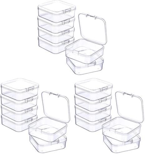 Jetec 6 Pieces Mini Plastic Clear Beads Storage Containers Box for Collecting Small Items, Beads, Jewelry, Business Card