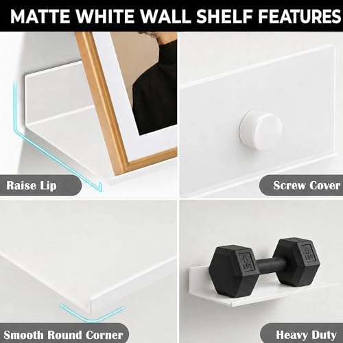 Z metnal Small Floating Shelves, Renter Friendly Mini Metal Display Shelf for Collection Action Figures, Aluminum, Adhes