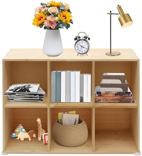 Cube Storage Bookshelf Wooden Storage Open Bookshelf, Multipurpose Display Storage Cabinet Vertical/Horizontal Organizer