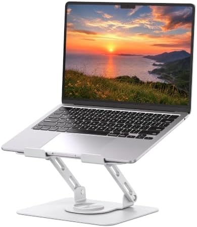 SOUNDANCE 360 Rotating Laptop Stand, Adjustable Riser,10-17",White