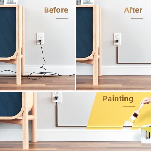 Delamu Cord Hider, 85in Cord Covers for Wires on Wall, One-Cord Cable Hider, Self-Adhesive Wire Hiders Wire Covers for T
