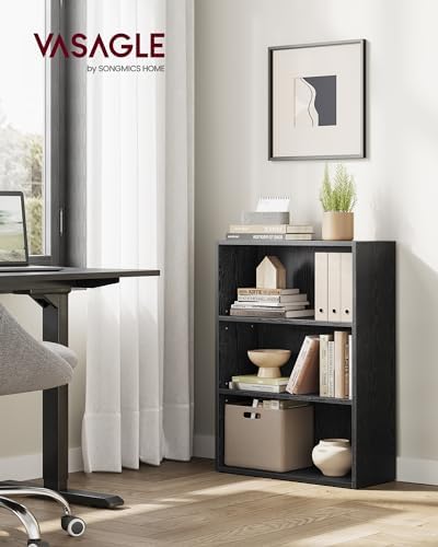 VASAGLE Set of 2 3-Tier Open Bookshelves, 23.6 Inches Wide