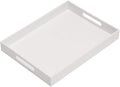 KEVLANG Glossy White Acrylic Serving Tray, 12x16Inch, Sturdy Kitchen Countertop Organizer, Decorative Vanity Table Tray, Ottoman Tray, 3/16 inch Thickness