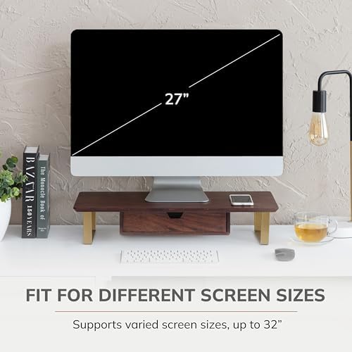 Anji Mountain Monitor Stand for Desk - Desktop Organizer & Laptop Riser, Ergonomic Monitor Riser, Space-Saving, Durable,