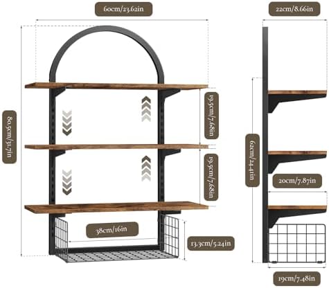 Floating Shelves Bathroom with Storage Basket,Decorative Wall Shelf