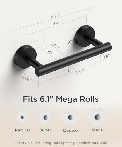 FORIOUS Toilet Paper Holder Wall Mount, Stainless Steel Rustproof Double Post Pivoting Tissue Roll Holder for Bathroom, 