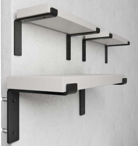 BATODA 8" Z Shelf Brackets with Lip for 7.25" Boards, Heavy Duty, Pack of 6