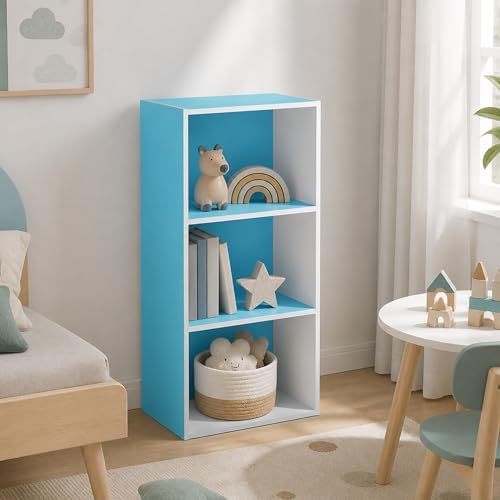 3-Tier Bookcase, Cube Bookshelf, Book Shelf, Cube Storage Organizer with Open Shelves, 9.3 x 16 x 31.4, for Living Room,