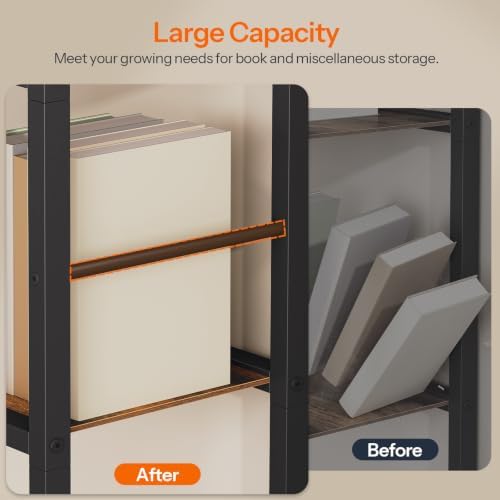 HOOBRO 5-Tier Bookshelf, Standing Tall Bookcase, Vertical Storage Shelf