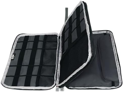 BUBM Double Layer Electronics Organizer, Travel Gadget Bag for Cables, Memory Cards, Flash Hard Drive and More, Fit for 