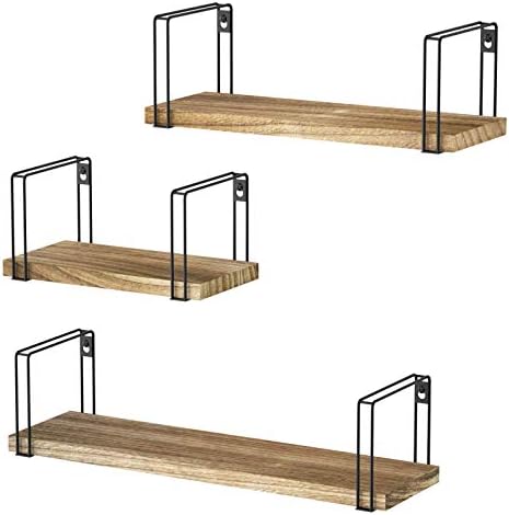SRIWATANA Rustic Floating Shelves and 2 Tier Corner Shelves Bundle (Contains 2 Items)