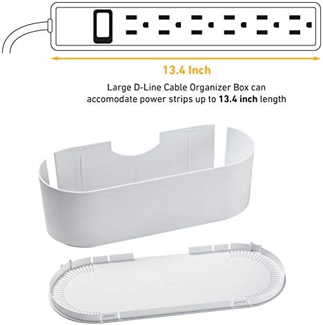 D-Line Large White Cable Management Box and D-Line White Cable Tube Bundle