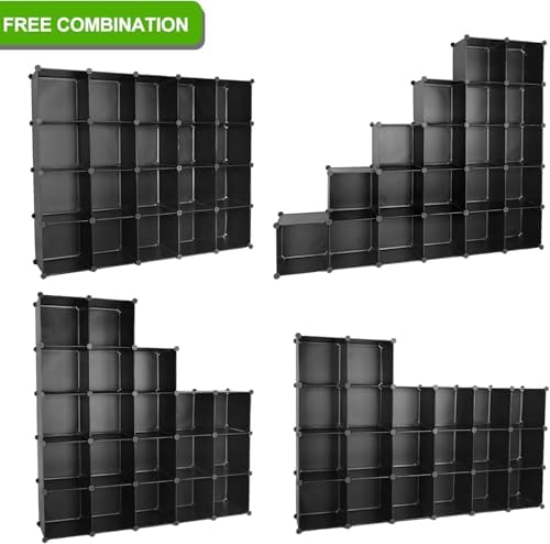 Cube Storage Organizer, DIY Plastic Closet Cabinet Modular Bookcase, Storage Shelves for Bedroom Living Room, Office（20-