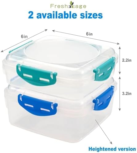 4 PCS Sandwich Containers 100% Airtight BPA-Free Microwave Dishwasher Safe