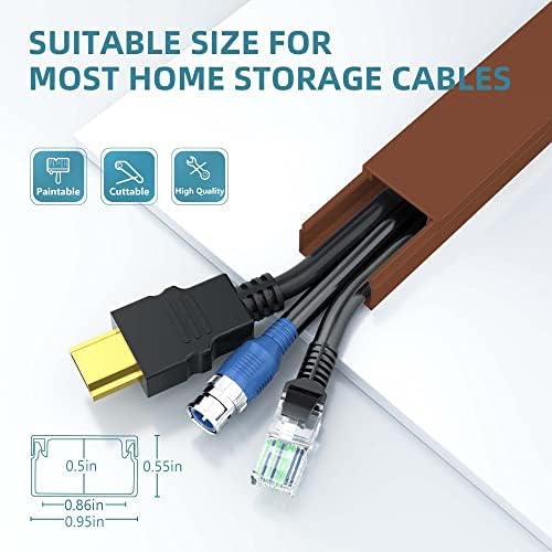 Wire Hider, 157in Delamu Cord Hider Wall, Paintable Wire Covers for Cords, TV Cable Hider Wall Kit, Cable Covers Raceway