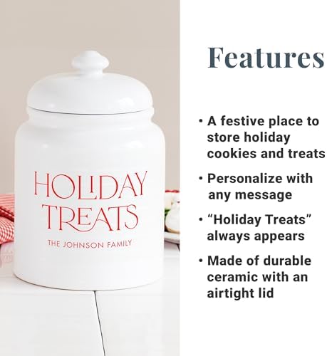 Let's Make Memories Personalized Cookie Jar - For Bakers - Kitchenware - Ceramic - Airtight Lid - Holiday Treats - Chris