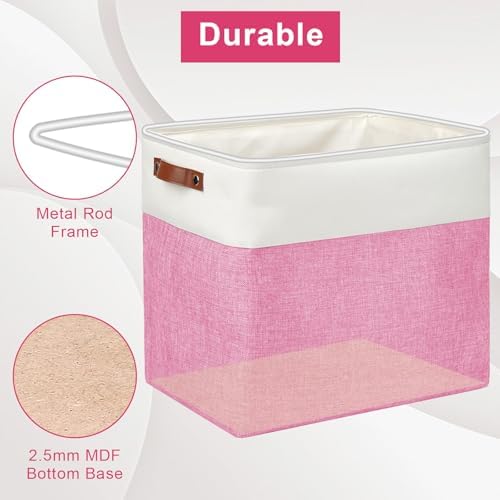 Bagnizer Large Fabric Storage Baskets | 50L Storage Bins, Decorative Linen Closet Baskets with Handles for Organizing, S