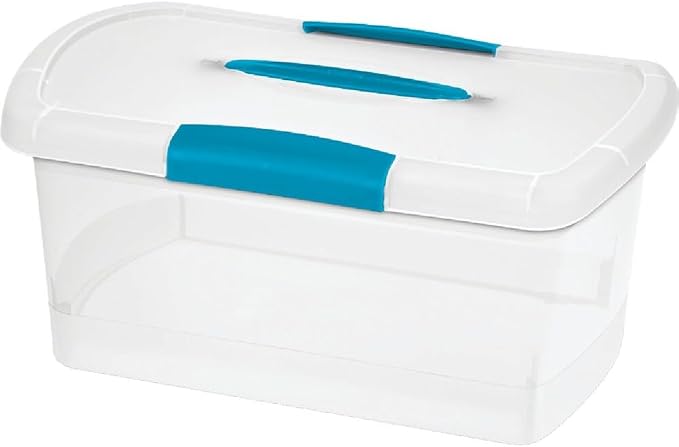 Sterilite 18948606 Medium Showoffs Storage Box, Clear/blue