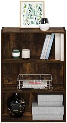 Furinno PASIR Book Shelf, 3-Tier Bookshelf, Storage Shelves Bookcase, 9.7 x 23.7 x 31.5, for Living Room, Bedroom, Home 