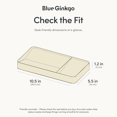 BLUE GINKGO Desk Organizer Tray, Beige, Made in Korea