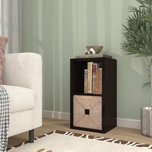 CTESNE【2026 Wooden Thick Frame 2 Cube Storage Organizer Shelf with Anti-Tipping Kits + Reversible Open Back Bookcase, Ho