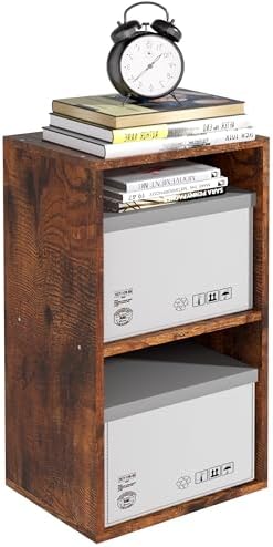 Wooden 2 Cube Storage Organizer, 2 Tier Storage Cubes Storage Display Cubby, Versatile Cubes Shelf and Cubby Organizer f