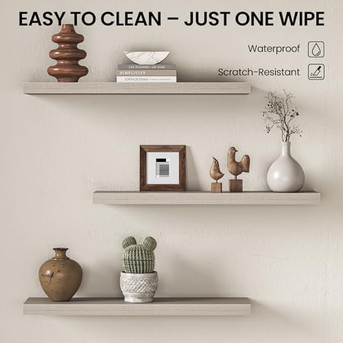 Fun Memories Floating Shelves for Wall 32 Inch, Set of 2 – Wall-Mounted Storage & Display Shelf with Invisible Bracket, 