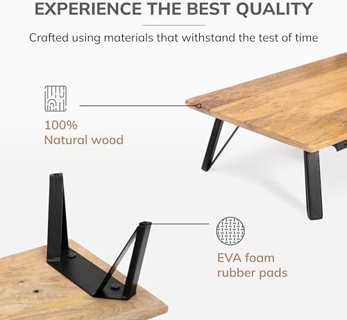 Anji Mountain Monitor Stand for Desk - Desktop Organizer & Laptop Riser, Ergonomic Monitor Riser, Space-Saving, Durable,