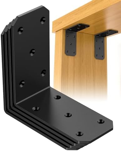 5"×5"×2.5" Corner L Brackets, 90 Degree Corner Brace, Black-4PCS