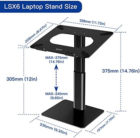 BESIGN LSX6 Computer Holder Stand, Ergonomic Adjustable Notebook Riser for Standing Work, Compatible with Air, Pro, Dell