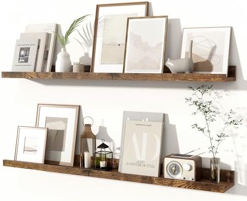 Fun Memories Picture Ledge Shelf, 36 Inch Floating Shelves Set of 2, Nursery Book Shelves for Kids, Wall Mounted Bookshe