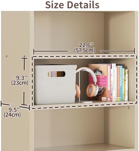 ALISENED 5-Tier Bookcase, Open Bookshelves and Bookcases with Storage Shelves, Floor Standing Unit, Display Storage Shel