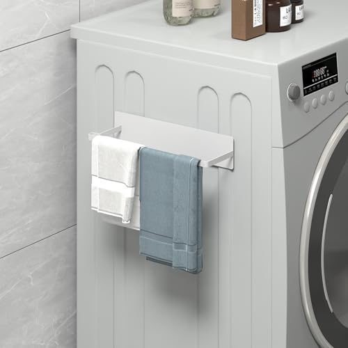 Magnetic Hanger Organizer, 2Pack Hangers Holder for Dryer/Washing Machine, Holding up to 30 Velvet/Wire/Plastic Hangers, Perfect Space Saver for Laundry Room (2, White)