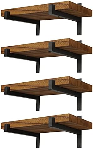 EZYDECOR 8 Packs Heavy Duty Shelf Brackets Wall Mounted Industrial Metal Shelving Support with Lip for DIY Open Shelving