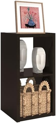 CTESNE【2026 Wooden Thick Frame 2 Cube Storage Organizer Shelf with Anti-Tipping Kits + Reversible Open Back Bookcase, Ho