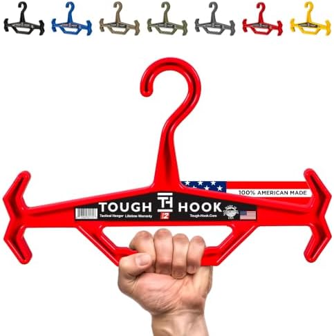 Tough Hook Original Heavy Duty Hangers, USA-Made, Police & Scuba, 1 Red
