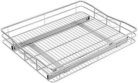 Pull Out Cabinet Organizer, 50LB Load Capacity Bottom-mount Sliding Drawer for Pots and Pans, 17" W x 21" D Under Sink S