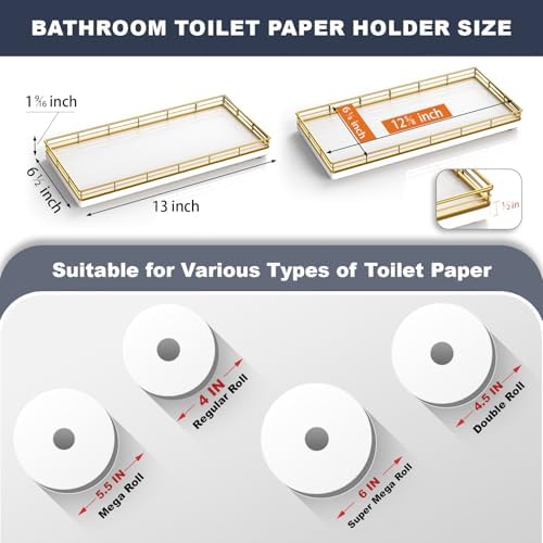 Bathroom Toilet Tank Tray, 13" Wood Toilet Paper Storage Basket Tray Back of Toilet Basket Organizer,Vanity Tray for Per