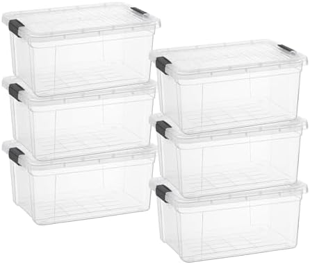 Superio 1.85 Quart Clear Plastic Storage Boxes with Lids, Stackable Organizer Containers, BPA-Free Storage Bins for Home