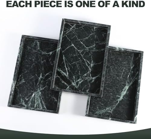 Koville Natural Marble Tray, Coffee Table Vanity/Decorative Tray for Jewerly, Watch, Perfume Candle Storage for Bedroom/