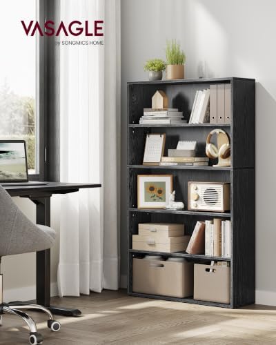 VASAGLE 5-Tier Bookshelf, Storage Organizer, 9.4 x 31.5 x 52.5 Inches