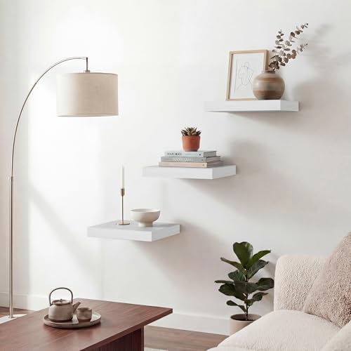 Acovy Floating Shelves for Wall 9 Inch,9.3" Deep Square Floating Shelf Set of 3,Wall Shelves Hanging Shelf with Invisibl